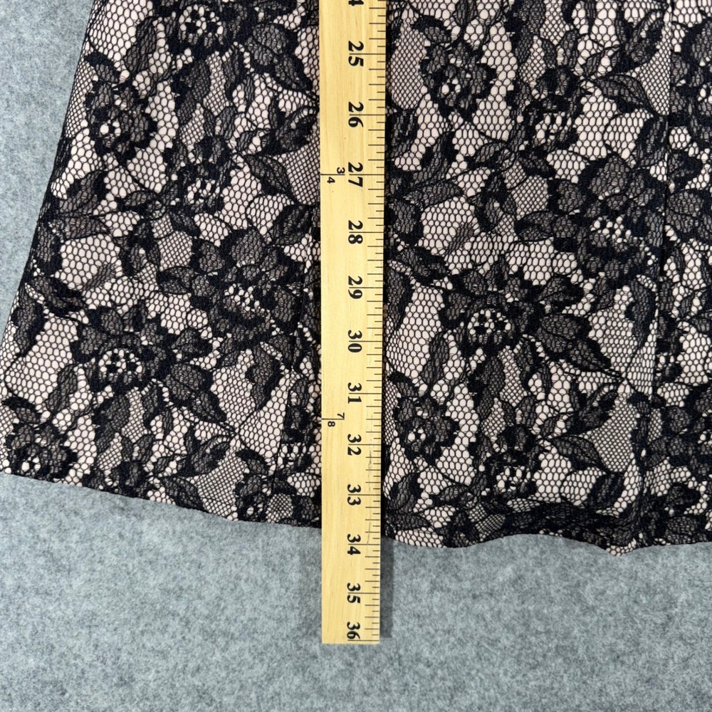 Metaphor Womens Black Floral Lace Fit and Flare Sleeveless Cocktail Dress Medium - Picture 3 of 5